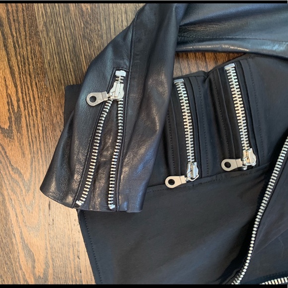 Leather & Material Motorcycle Jacket - Picture 4 of 4